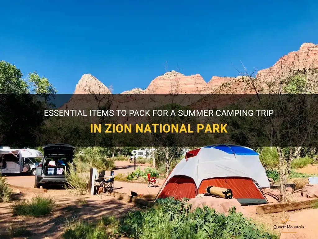 what to pack for summer camping in zion