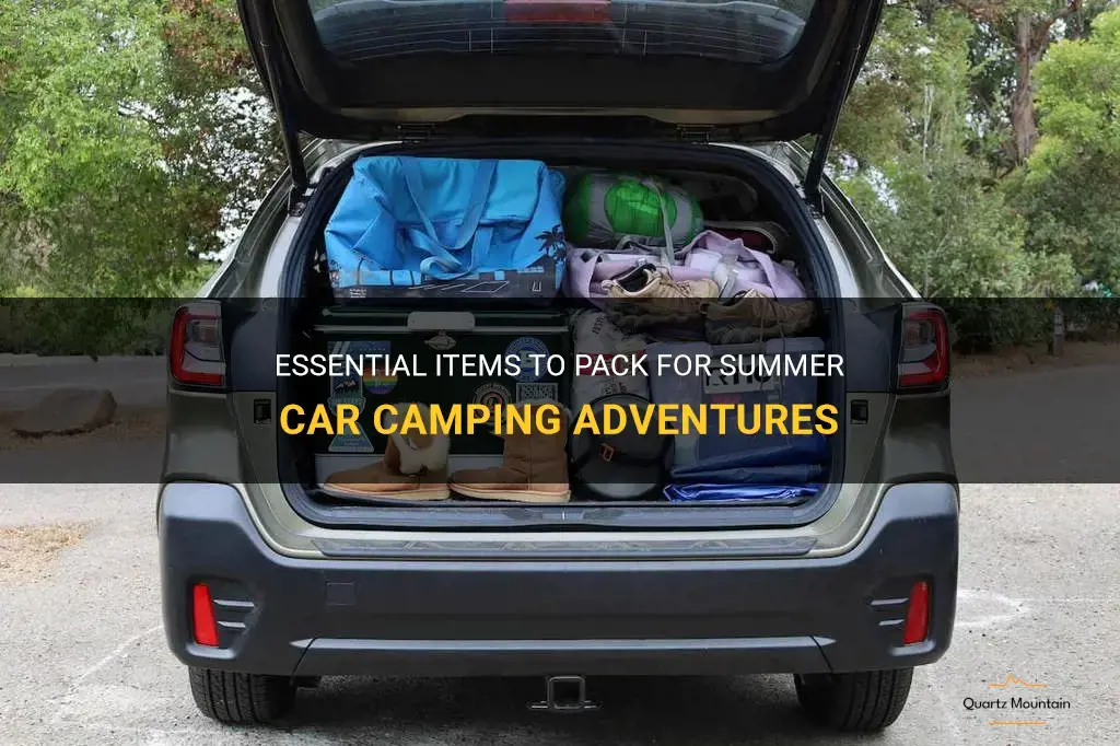 what to pack for summer car camping