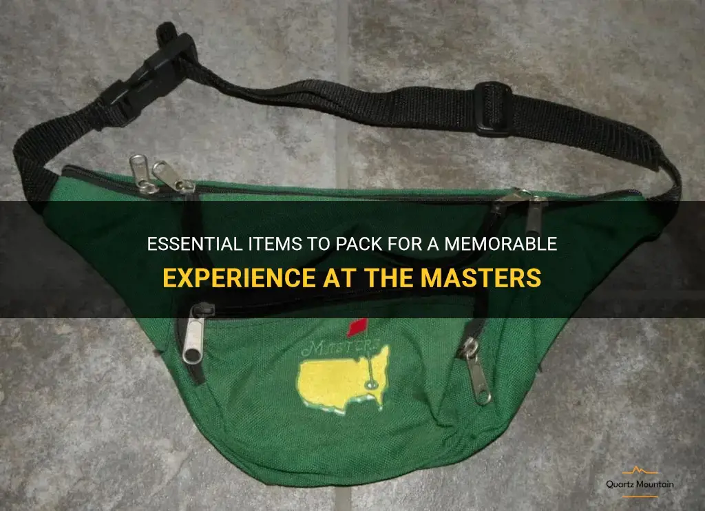 what to pack for the masters