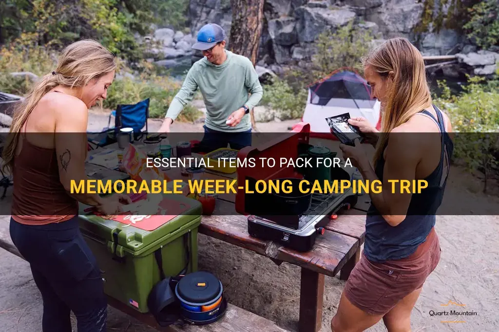 what to pack for week long camping trip