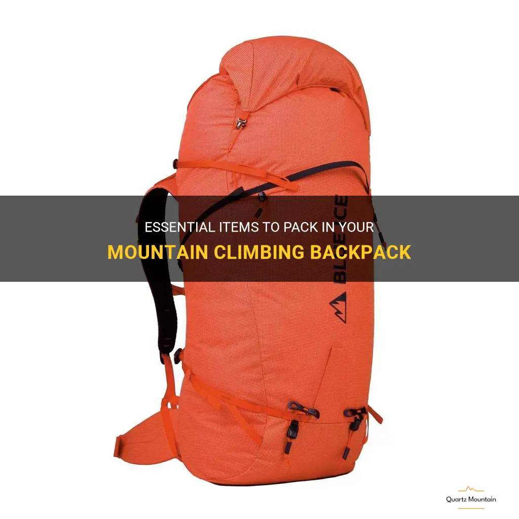 what to pack in a mountain climbing backpack