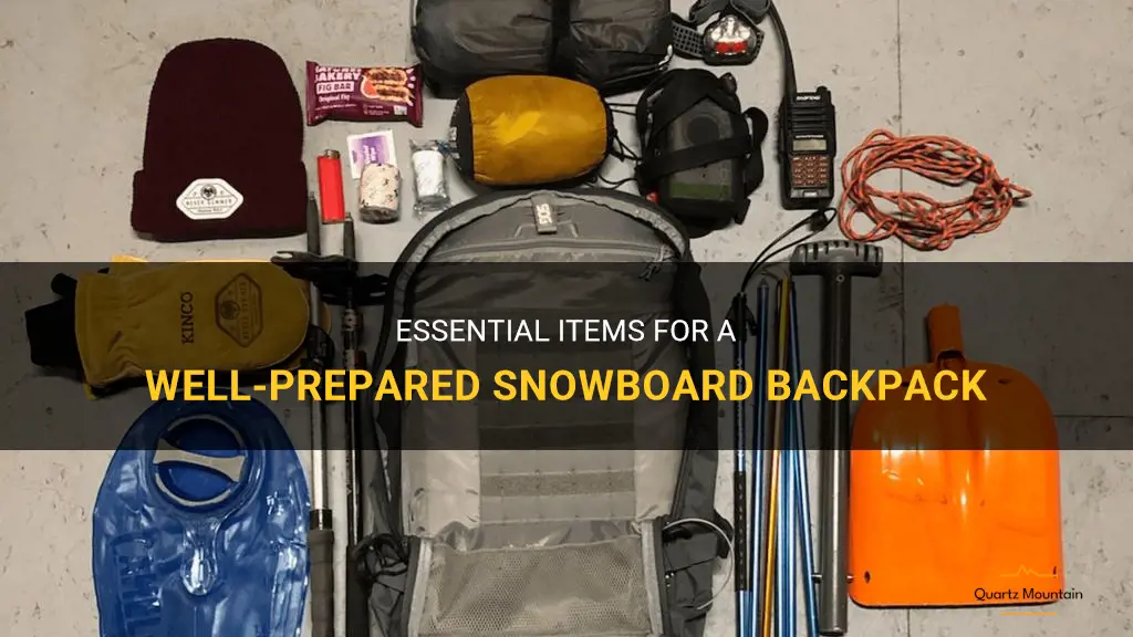 what to pack in a snowboard backpack
