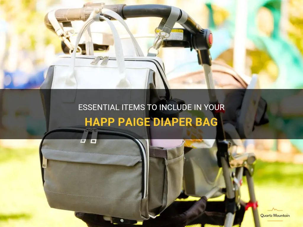 what to pack in happ paige diaper bag