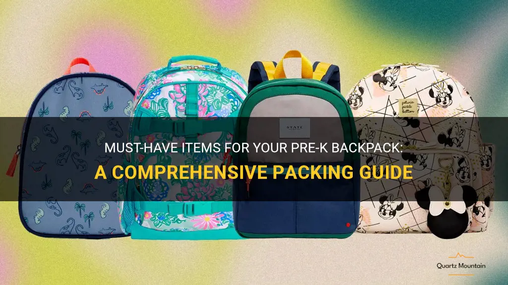 what to pack in pre k backpack