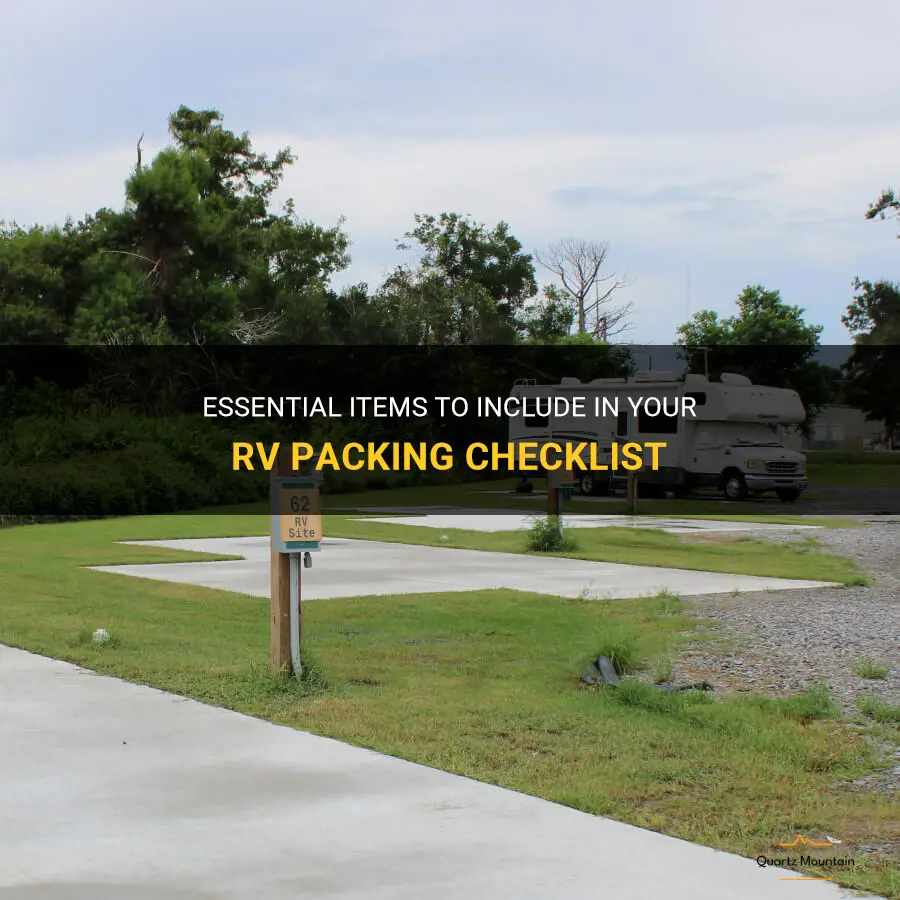 what to pack in rv checklists