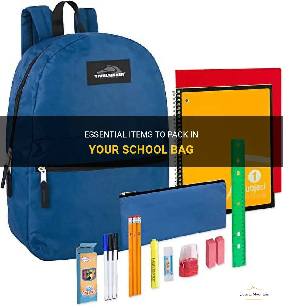 what to pack in your bag for school
