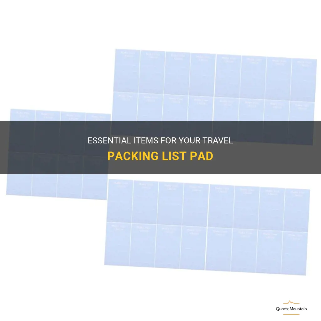 what to pack list pad