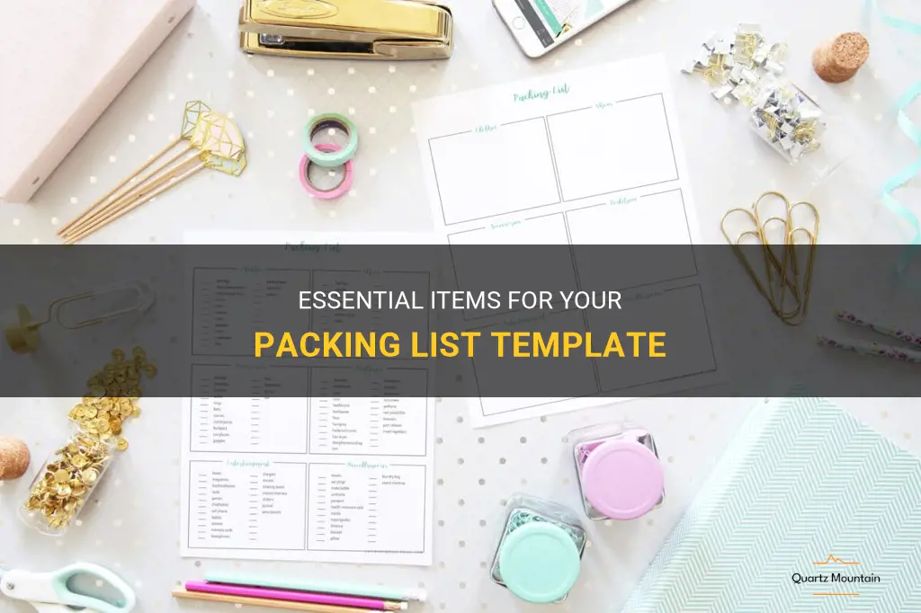 what to pack list template