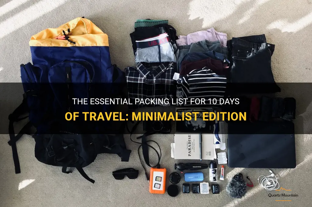 what to pack minimally for traveling for 10 days