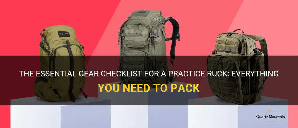 what to pack on pratice ruck