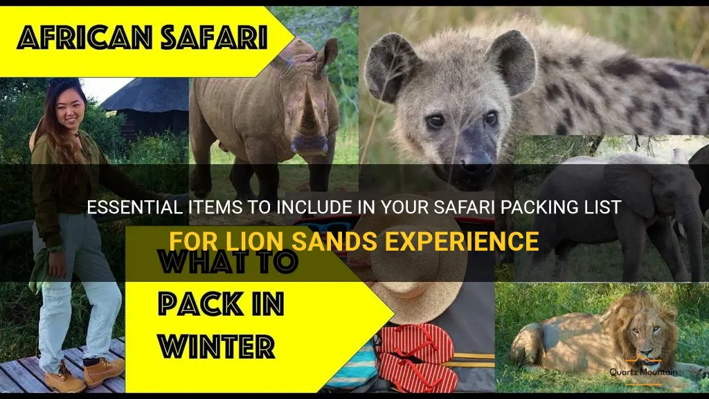 what to pack on safari lion sands