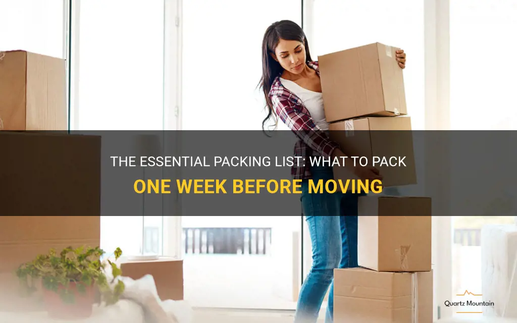 what to pack one week before moving