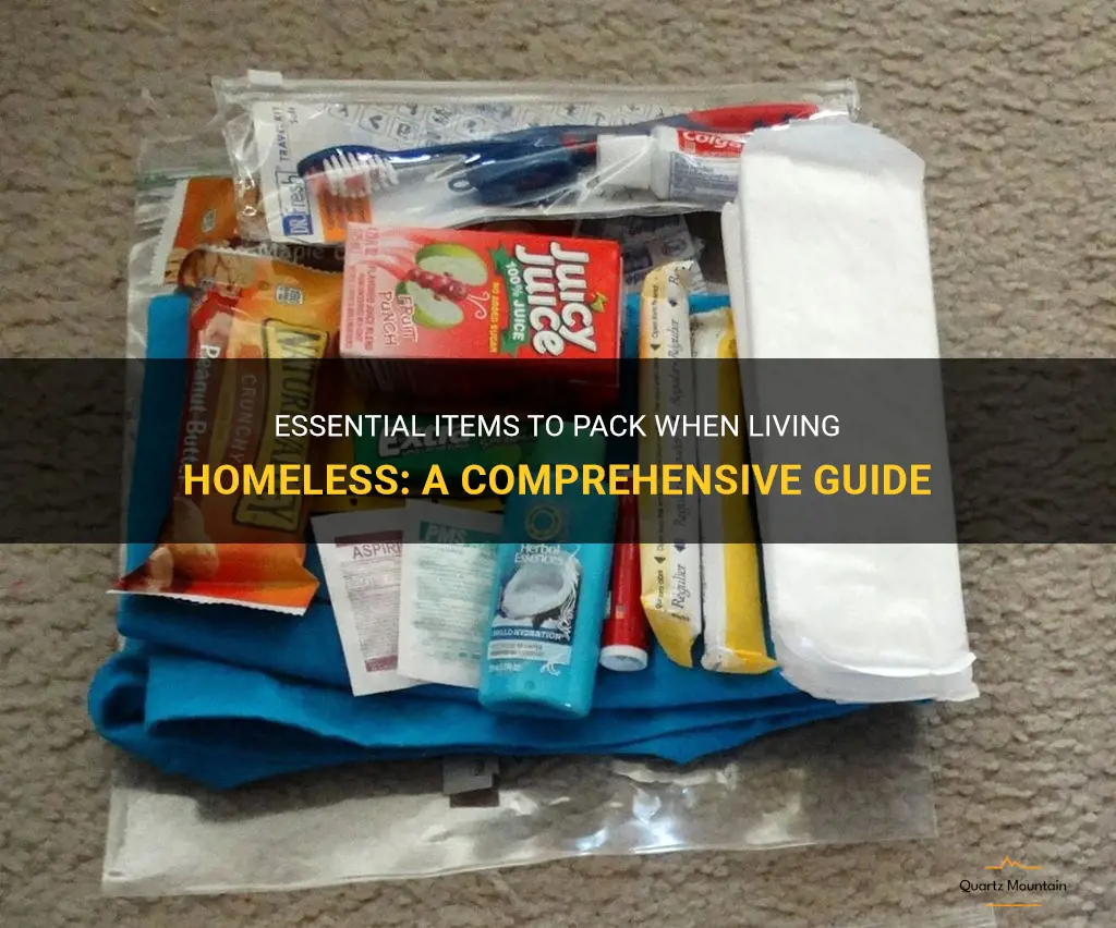 what to pack out when living homeless