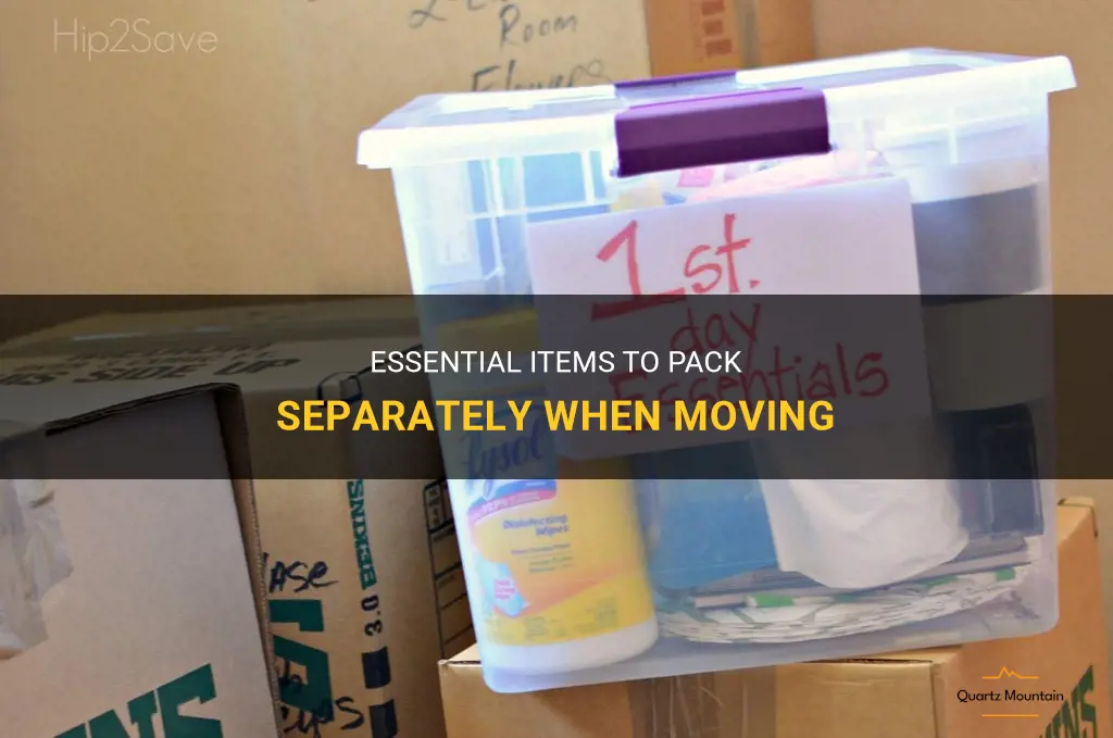 what to pack separately when moving