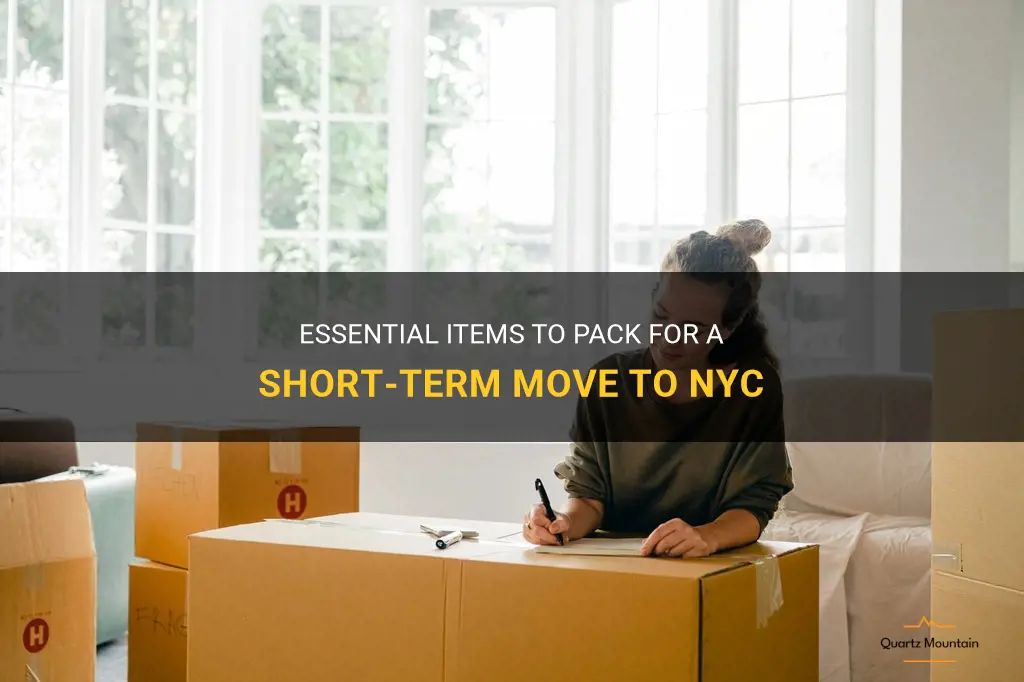 what to pack to move shortterm to nyc