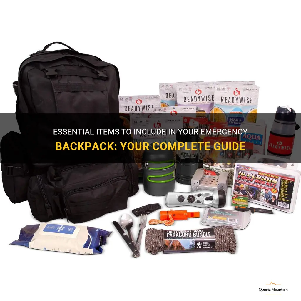 what to put emergency back pack