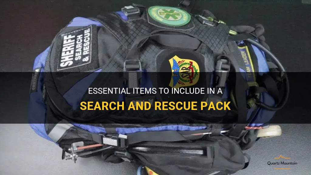 what to put in a search and rescue pack