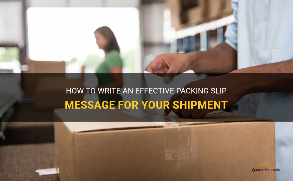 what to put on packing slip message