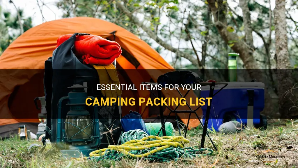 what to take camping packing list
